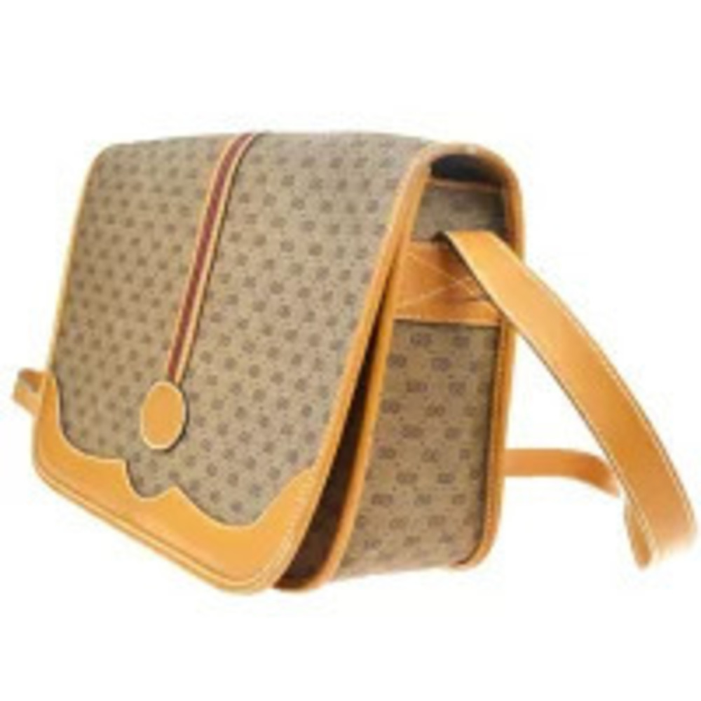 Gucci Interlocking Bag Green Brown Red GG Sherry Shoulder Leather Brown Red
